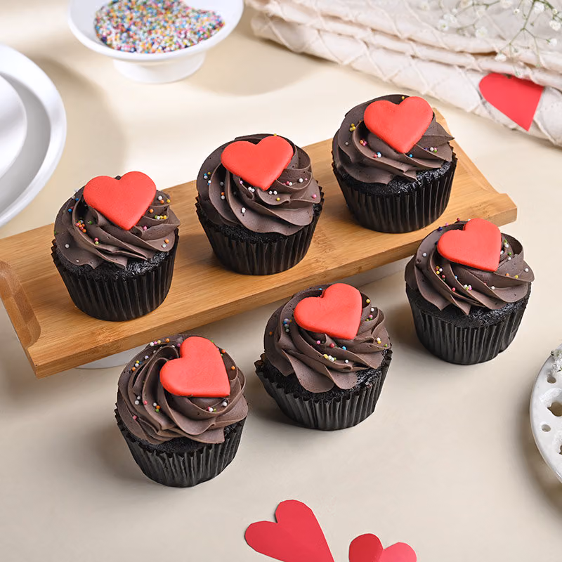 Valentine's Heart Chocolate Cupcake